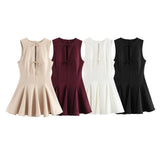 Homemade New Women's Classic Wide-Swibted Bow Dress