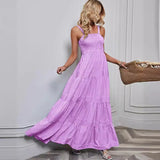 Spring And Summer New Women's Slings To Close The Belt Stripe Holiday Dress Female