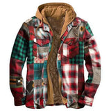 Plaid Cotton Coat Large Size Hooded Shirt Jacket