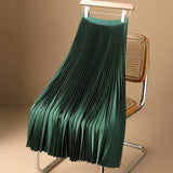 Organ Folding Long High-Waisted 100-Fold Skirt Over The Knee-Length Women's 2025 Thin