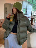 2022 Women's Down Parka Quilted Puffer Jackets Oversize Coat Warm Cotton Loose Down Parkas Female Windproof