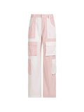 Patchwork Corduroy Cargo Pants-Outfit