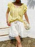 New French Embroidered Cotton Shorts Women White Southern Oil Holiday Casual Pants Women's