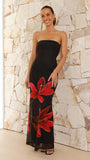 Spring-Summer Women's Fashion High-End Bra Open Hottie Positioning Print Dress