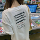Toloer Smiley Face Short-Sleeved T-Shirt Women's Summer 2024 New Design Sense Loose Missing Lower Body Half Sleeve Student