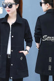 Denim Coats Women Long Sleeve Casual Fashion Turn Down Collar All-match Vintage Chic Jackets Coat Clothing