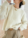 And Winter New Jacket Sweater Women Thick Lazy Style French Loose Collar Sweater Long-Sleeved Women's