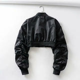 2022 Autumn Short Women Baseball Jackets Loose Windproof Coats Women Zipper Casual Basic Jacket Bomber Coat Female