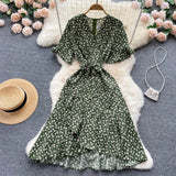 Holiday Women Party Clothes Floral Fashion Dress Female Clothing A line Dresses Outfits Summer Midi Beach Sundress