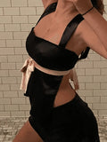 Backless Lace Up Tank Top-Outfit