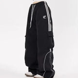 Vintage Piping Details Cargo Sweatpants-Outfit