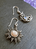 Boho Sun Moon Pendant Stud Earring-Outfit