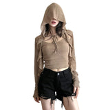 Toloer 2023 Fall Sweater Sexy Personality Street Niche Sexy Hot Girl Smoouse Off The Shoulder Two Sets-Outfit