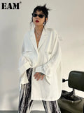 Women White Thin Big Size Casual Long Blouse New Lapel Long Sleeve Loose Fit Shirt Fashion Tide Spring Autumn 2023