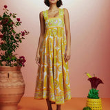 Sexy Sling Belt Quality Print High-Waisted Dress Woman In Summer