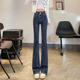 Toloer Women's Wear 2024 New Elastic High Waist Slim Show Thin Hot Girl Bell Bottoms Ins-Outfit