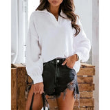 2025 New Clip Lantern Long-Sleeved Solid Shirt Lady