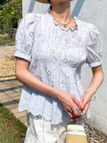 New French White Shirt Women Short-Sleeved Korean Temperament Style Wind Small Top Shenzhen South Oil Women's
