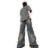 Star Patch Distressed Blue Boyfriend Jeans-Outfit