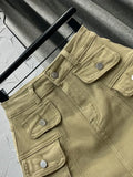 Women Denim Skirt High Waist Three-d Pocket Solid Color Slim A-line Patchwork Cargo Miniskirt 2024 Summer New Fashion 29L13-Outfit