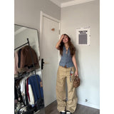 Niche Suit Women's Summer Slimming V-Neck Short-Sleeved Top Broad Leg Pants High-End