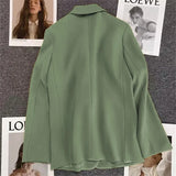 Toloer 2024 The New Green Suit Jacket Female Net Red Fashion Versatile Spring And Autumn Temperament Small Suit-Outfit