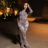 Women's 2025 Spring/Summer New Fashion Net Yarn Printed Pants Casual