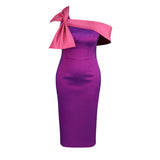 Sexy Elegant Dress Party Party Collar Bow High Waist Dress