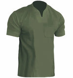 Men's Fitness Plus-Size Sports T-Shirt Men's Elastic Cotton Pocket Short-Sleeved Summer V-Neck Polo