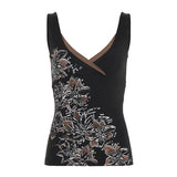 Plant Floral Print Slings Small Vest Hottie Girl Girl Slamming Sexy Antique Early Feeling New Blouse