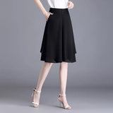 Clothing Fashion Elegant Chiffon Wide Leg for Women's Summer High Waisted Loose Worn Over Piece Pants Thin Shorts-Outfit