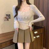 Skirt Irregular Skirt Women Autumn And Winter New Fat Mm High Waist Thin Crops A Word 100-Fold
