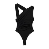 Women's Dress French Fashion Casual Pure Color Brocing Net Asymmetric Folding And Dressing Woman