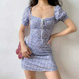 Toloer Female 2024 Spring Summer New Lace Bubble Sleeves Show Thin Waist Floral Skirt Women's
