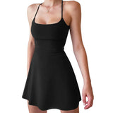 Women Dress Summer Clothes Sleeveless Mini Tennis Dress with Shorts Athletic Golf Outfit Female Clothing-Outfit