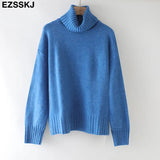 autumn Winter casual cashmere oversize thick Sweater pullovers Women 2021 loose Turtleneck women's sweaters