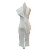 Hanging Neck Sleeveless Bow Sexy Bare Back Dress High-Rise Large Size Dress Dress Dress Dress