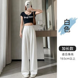 Cotton Trousers Women's Summer Thin 2025 New Ice Silk Wide Leg Trousers High Waist Hanging Sense Leisure Yamamoto