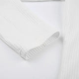 Lace Trim White Ribbed Knit Top-Outfit