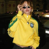 Yellow Zipper Brazil Tracksuit Jacket-Outfit