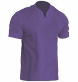 Men's Fitness Plus-Size Sports T-Shirt Men's Elastic Cotton Pocket Short-Sleeved Summer V-Neck Polo