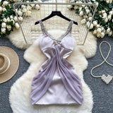 Women's Summer New Sexy Fashion V-Neck Suspension With Denim Dress Cake
