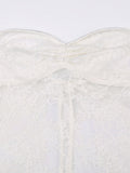 Lace See through Backless Tie Up Bandeau Top-Outfit