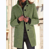 Autumn And Winter Women's New Ebay Retro Solid Color Button Collar Hair