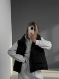 Jacket Vest 2024 Autumn / Winter New Fashion Hot Girls With Sleeveless Hooded Down Cotton Jacket-Outfit