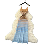 Knitted Dress Woman 2025 Summer Korean Chic Retro Gradient Wavy