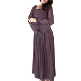 2025 New French Vintage Collar Elegant Long-Sleeved Wrinkled