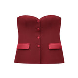Women's Clothing 2025 Spring New Sexy 4 Color Tight Single-Breasted Breast Small Vest + Short Skirt