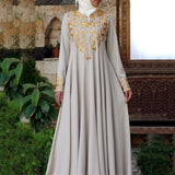 Spring New Long Dress Leisure Middle East Simple National Style Fashion