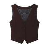 Women's Clothing 24 New Side Fork Vest Belt 100 Folded Casual